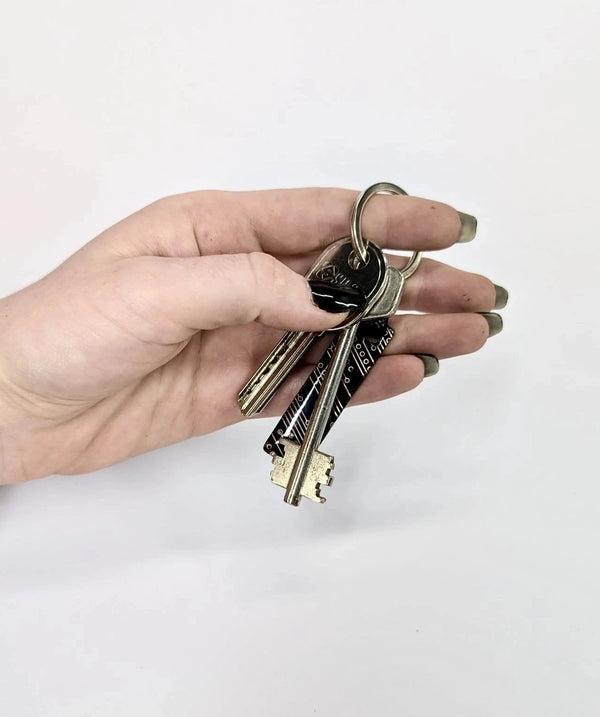 upcycled keychain made of repurposed printed circuit boards